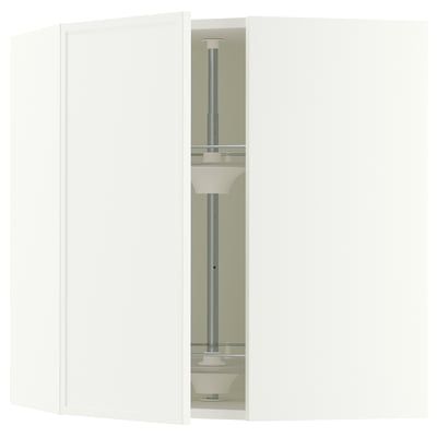 SEKTION Corner wall cabinet with carousel, white/Aspudden matte white, 26x15x30 "