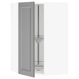 SEKTION Corner wall cabinet with carousel, white/Bodbyn gray, 26x15x40 "