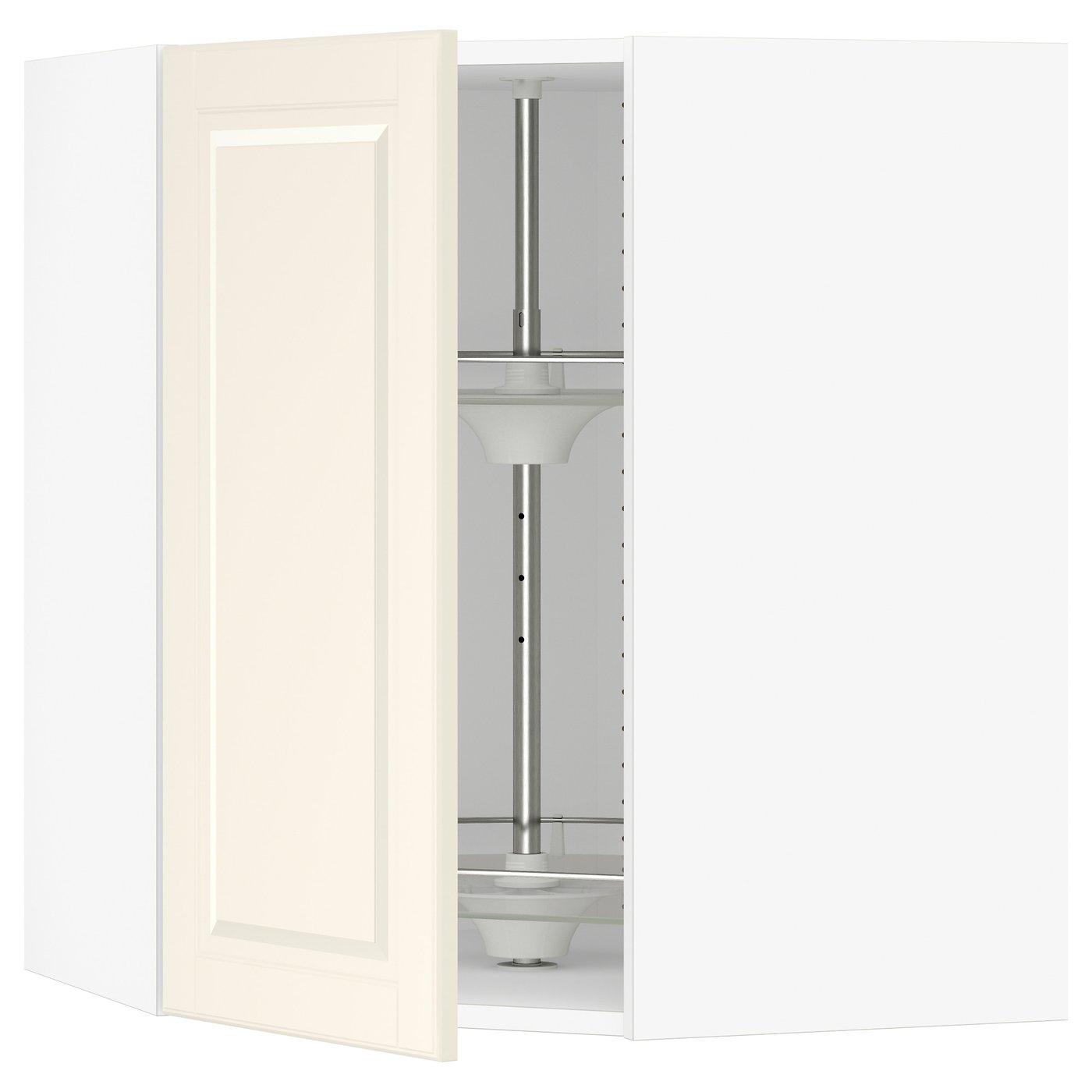 SEKTION corner wall cabinet with carousel, white/Bodbyn off-white