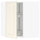 SEKTION Corner wall cabinet with carousel, white/Bodbyn off-white, 26x15x30 "