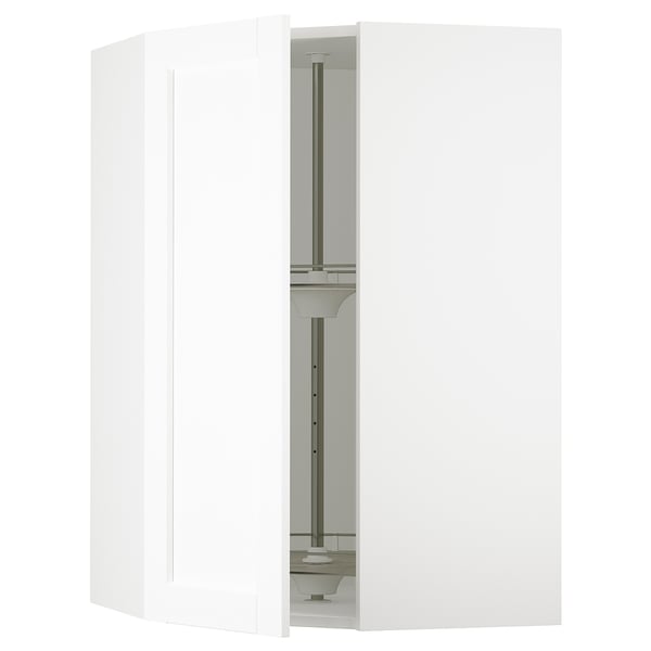 SEKTION Corner wall cabinet with carousel, white Enköping/white wood effect, 26x15x40 "