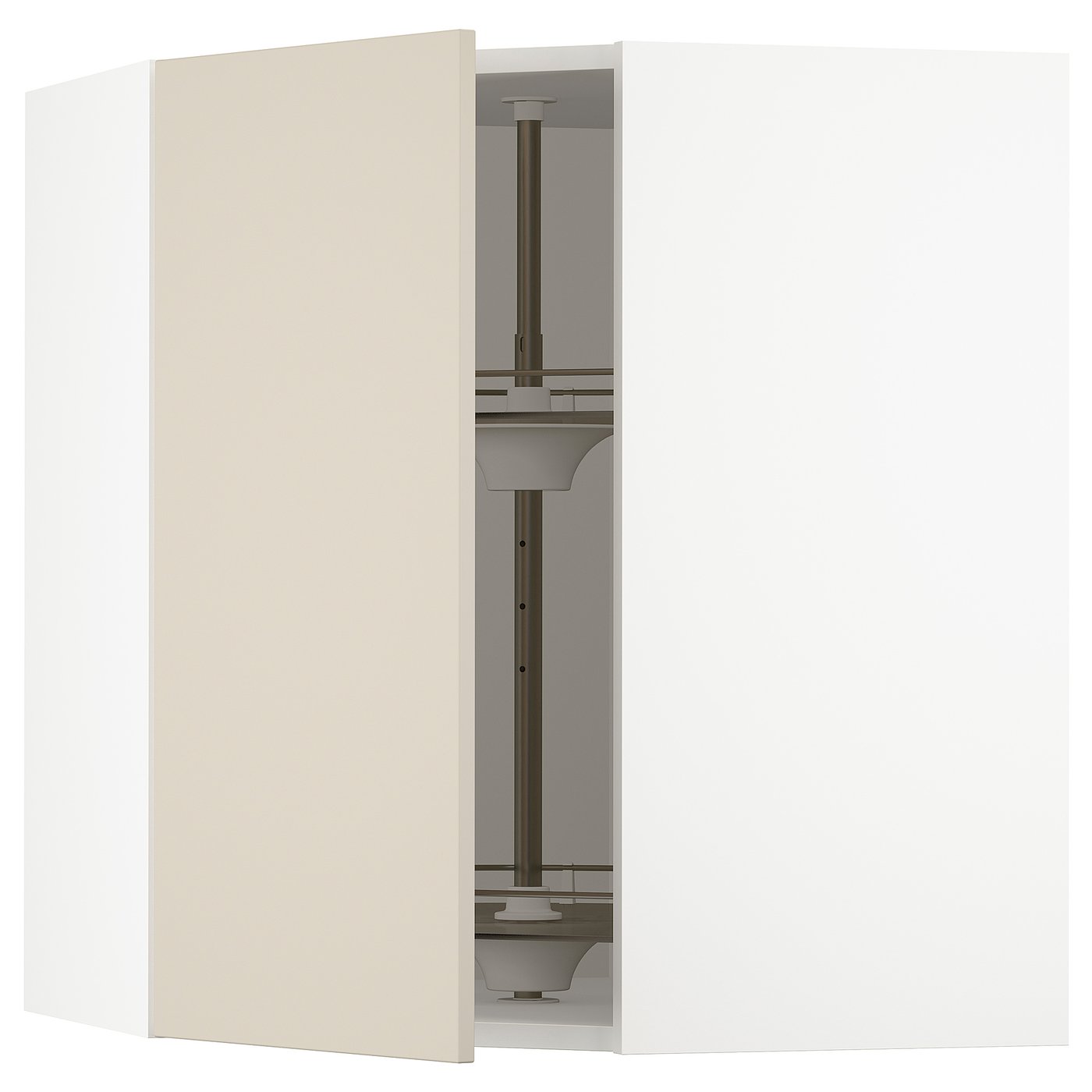 SEKTION corner wall cabinet with carousel, white/Havstorp beige ...