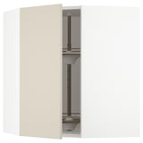 SEKTION Corner wall cabinet with carousel, white/Havstorp beige, 26x15x30 "