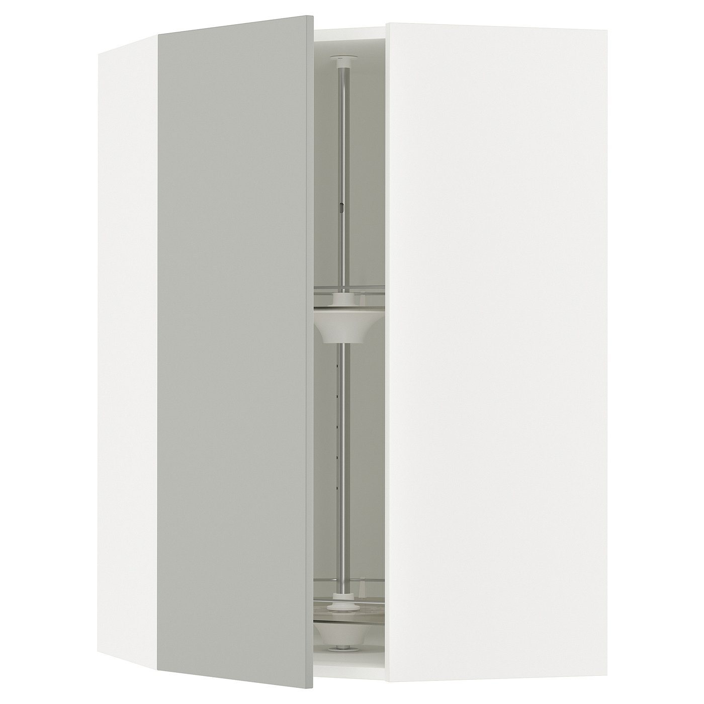 SEKTION corner wall cabinet with carousel, white/Havstorp light gray ...