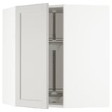 SEKTION Corner wall cabinet with carousel, white/Lerhyttan light gray, 26x15x30 "