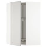 SEKTION Corner wall cabinet with carousel, white/Lerhyttan light gray, 26x15x40 "