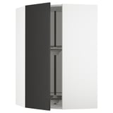SEKTION Corner wall cabinet with carousel, white/Nickebo matte anthracite, 26x15x40 "