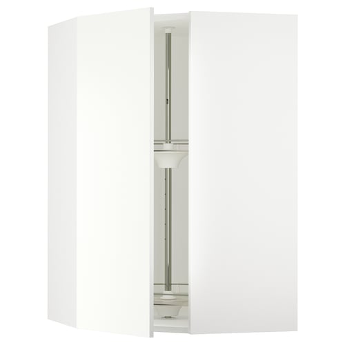 SEKTION Corner wall cabinet with carousel, white/Vallstena white, 26x15x40