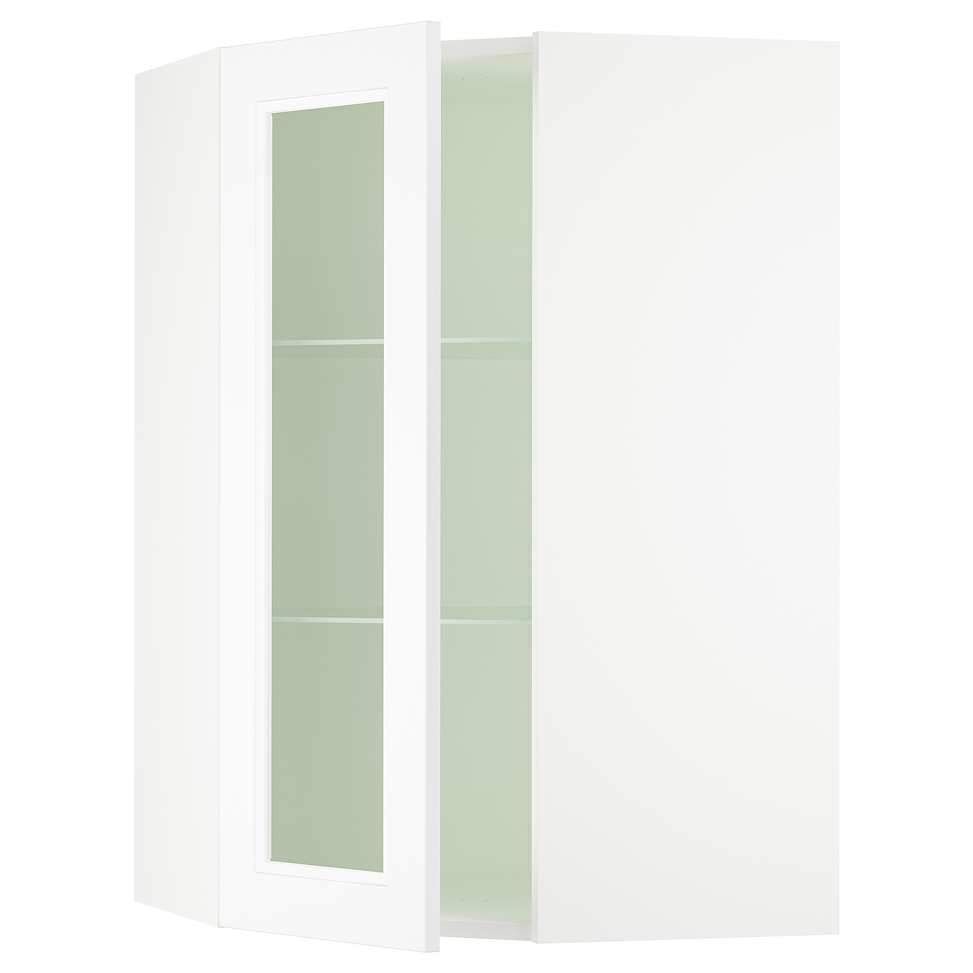 SEKTION Corner wall with glass door, white, Axstad matt white