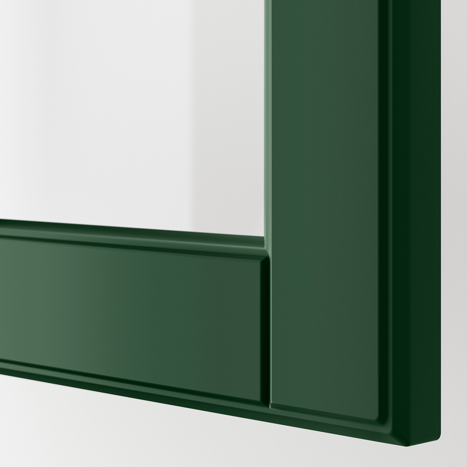 SEKTION Corner wall with glass door, white, Bodbyn dark green