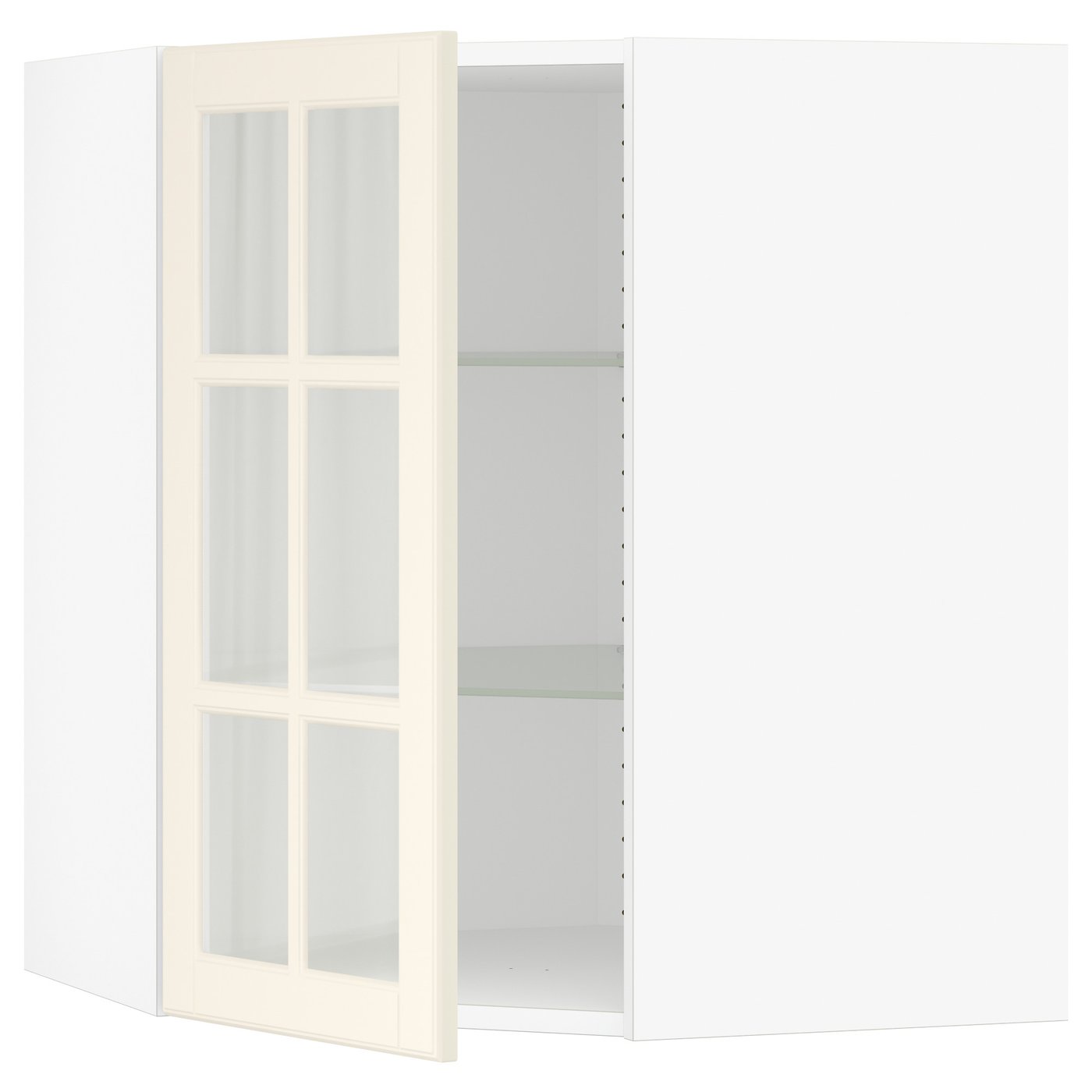 SEKTION Corner wall with glass door, white/Bodbyn offwhite