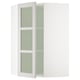 SEKTION Corner wall cabinet with glass door, white/Lerhyttan light gray, 26x15x40 "