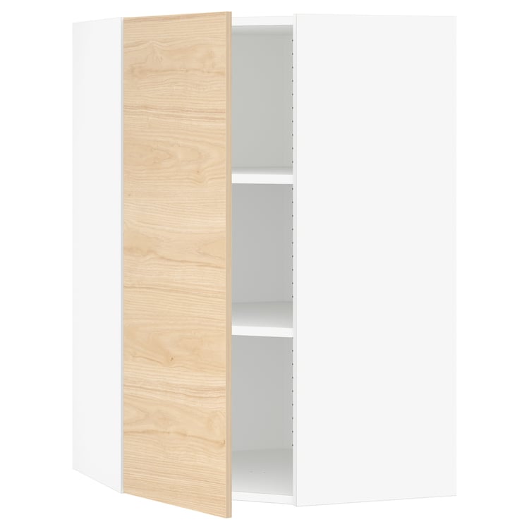 SEKTION corner wall with shelves, white/Askersund light ash