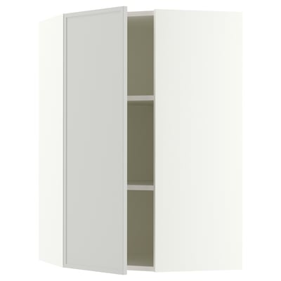 SEKTION Corner wall cabinet with shelves, white/Aspudden light gray, 26x15x40 "