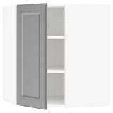 SEKTION Corner wall cabinet with shelves, white/Bodbyn gray, 26x15x30 "