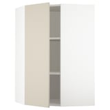 SEKTION Corner wall cabinet with shelves, white/Havstorp beige, 26x15x40 "