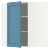SEKTION Corner wall cabinet with shelves, white/Lerhyttan blue, 26x15x30 "