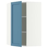 SEKTION Corner wall cabinet with shelves, white/Lerhyttan blue, 26x15x40 "