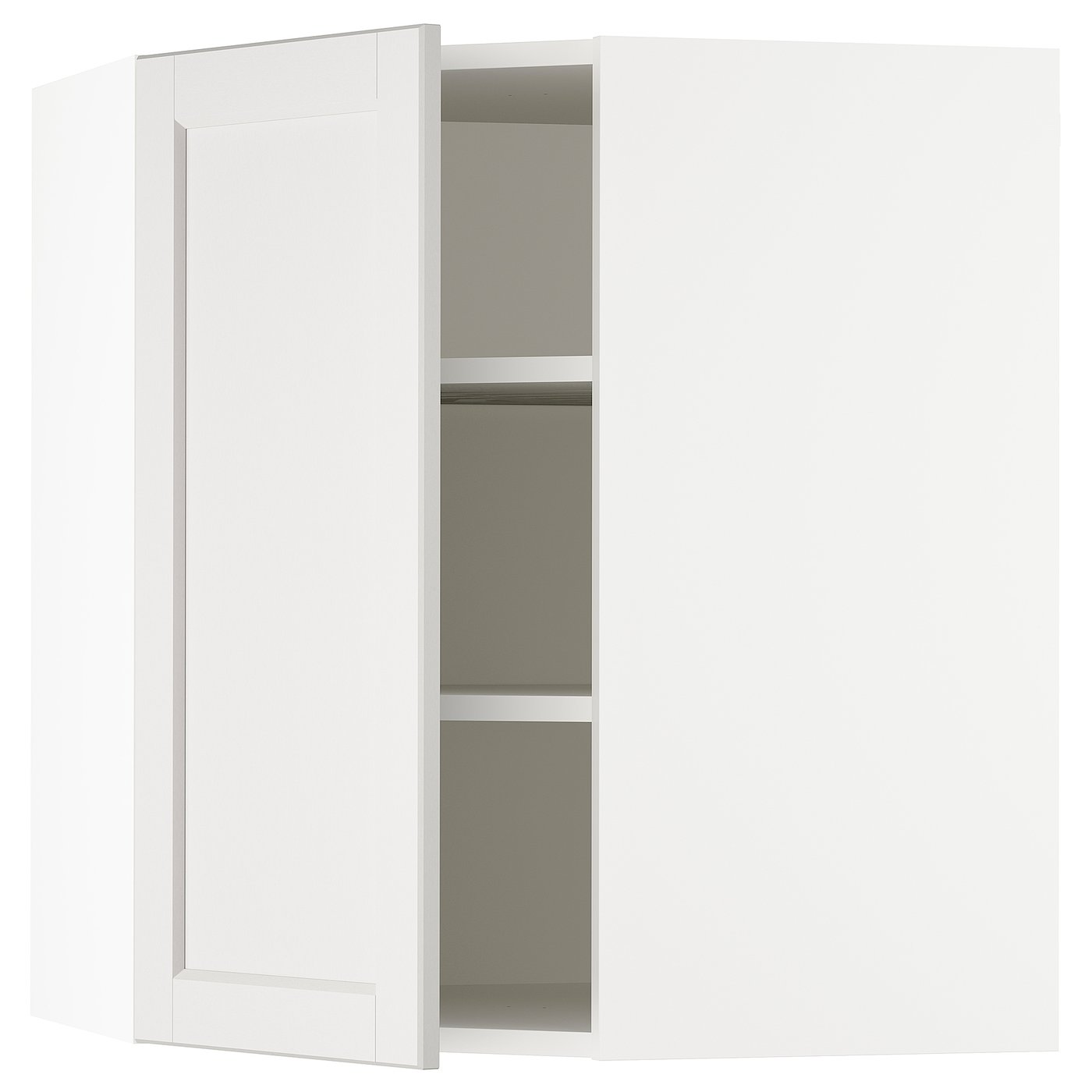SEKTION corner wall cabinet with shelves, white/Lerhyttan