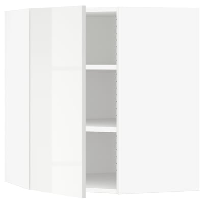 SEKTION Corner wall cabinet with shelves, white/Ringhult white, 26x15x30 "