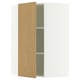 SEKTION Corner wall cabinet with shelves, white/Sinarp oak veneer, 26x15x40 "