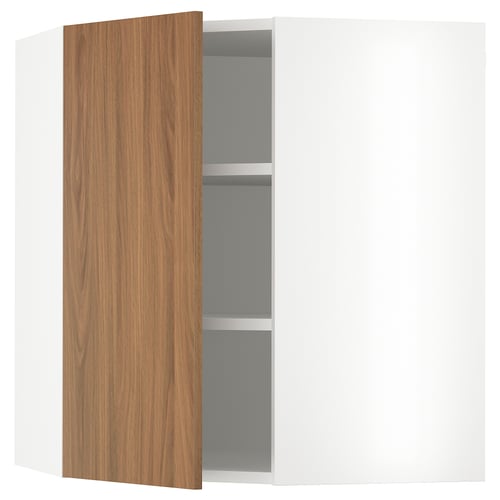 SEKTION walnut kitchen cabinet, white, rectangular, sleek design.