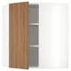 SEKTION Corner wall cabinet with shelves, white/Tistorp brown walnut effect, 26x15x30 "