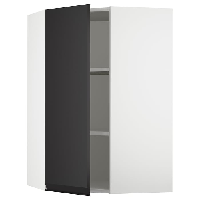 SEKTION corner wall with shelves, white/Upplöv matte anthracite