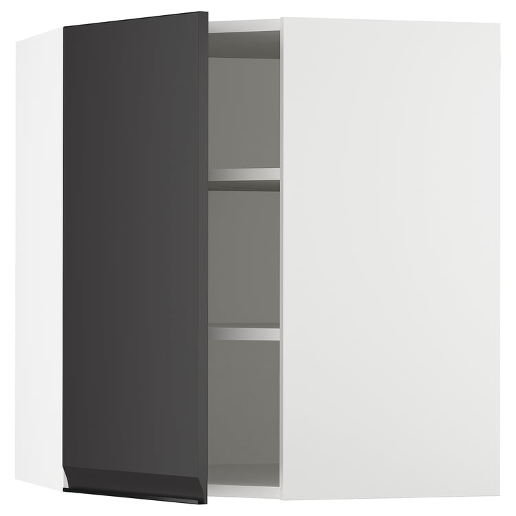 SEKTION corner wall with shelves, white/Upplöv matte anthracite