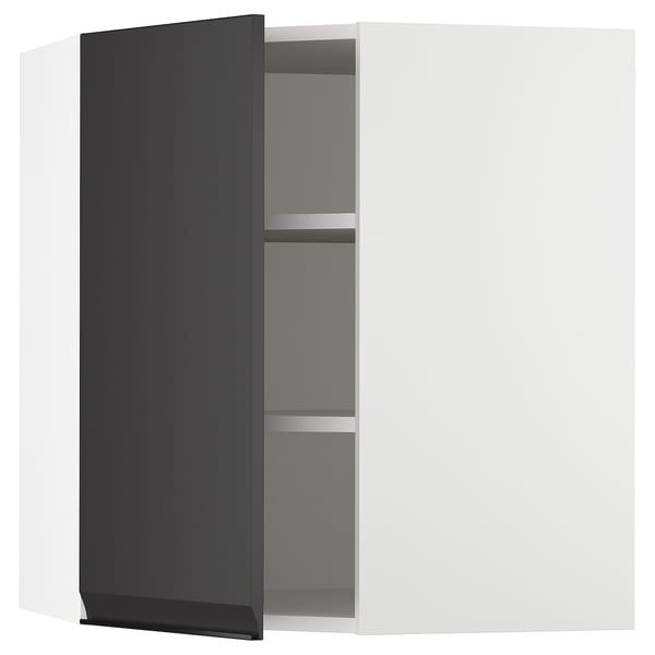 SEKTION corner wall with shelves, white/Upplöv matte anthracite