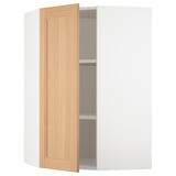SEKTION Corner wall cabinet with shelves, white/Vedhamn oak, 26x15x40 "