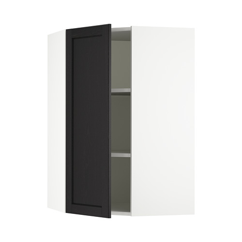 SEKTION Corner wall with shelves Lerh black stained, 26x15x40 " IKEA
