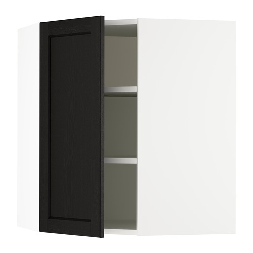 SEKTION Corner wall with shelves Lerh black stained, 26x15x30 " IKEA