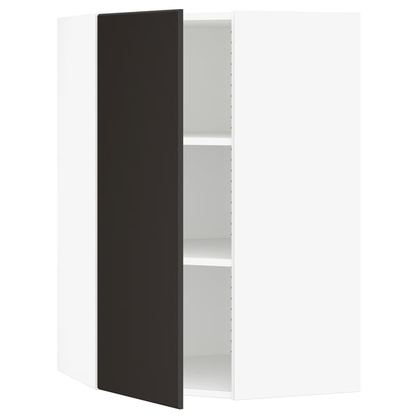 Sektion Corner Wall Cabinet With Shelves White Kungsbacka