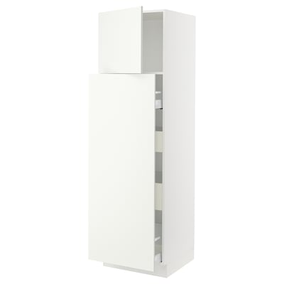 SEKTION Hc w p-o func 1dr/4drw, white/Vallstena white, 24x24x80 "