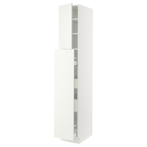 SEKTION Hc w p-o func 4drw/1dr/2shlv, white/Vallstena white, 15x24x90 "