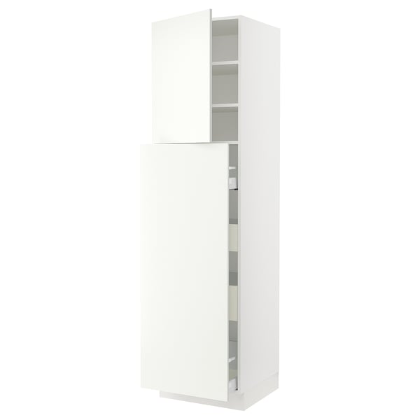 SEKTION Hc w p-o func 4drw/1dr/2shlv, white/Vallstena white, 24x24x90 "