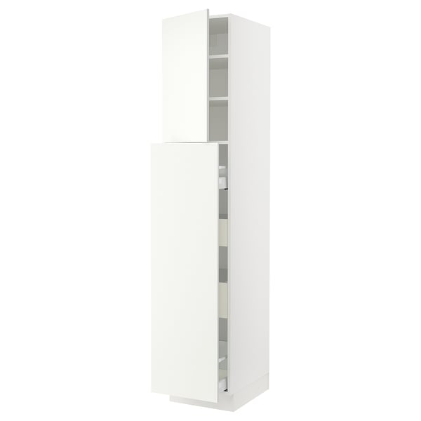 SEKTION Hc w p-o func 4drw/1dr/2shlv, white/Vallstena white, 18x24x90 "
