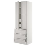 SEKTION High cab w 2 drs/3 fronts/5 drawers, white/Lerhyttan light gray, 30x24x90 "
