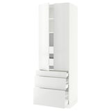 SEKTION High cab w 2 drs/3 fronts/5 drawers, white/Ringhult white, 30x24x90 "