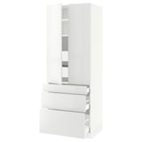 SEKTION High cab w 2 drs/3 fronts/5 drawers, white/Ringhult white, 30x24x80 "