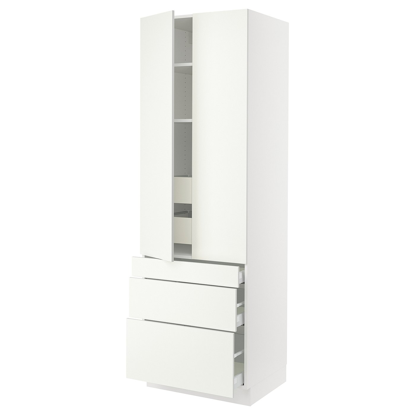 SEKTION high cab w 2 drs/3 fronts/5 drawers, white/Vallstena white