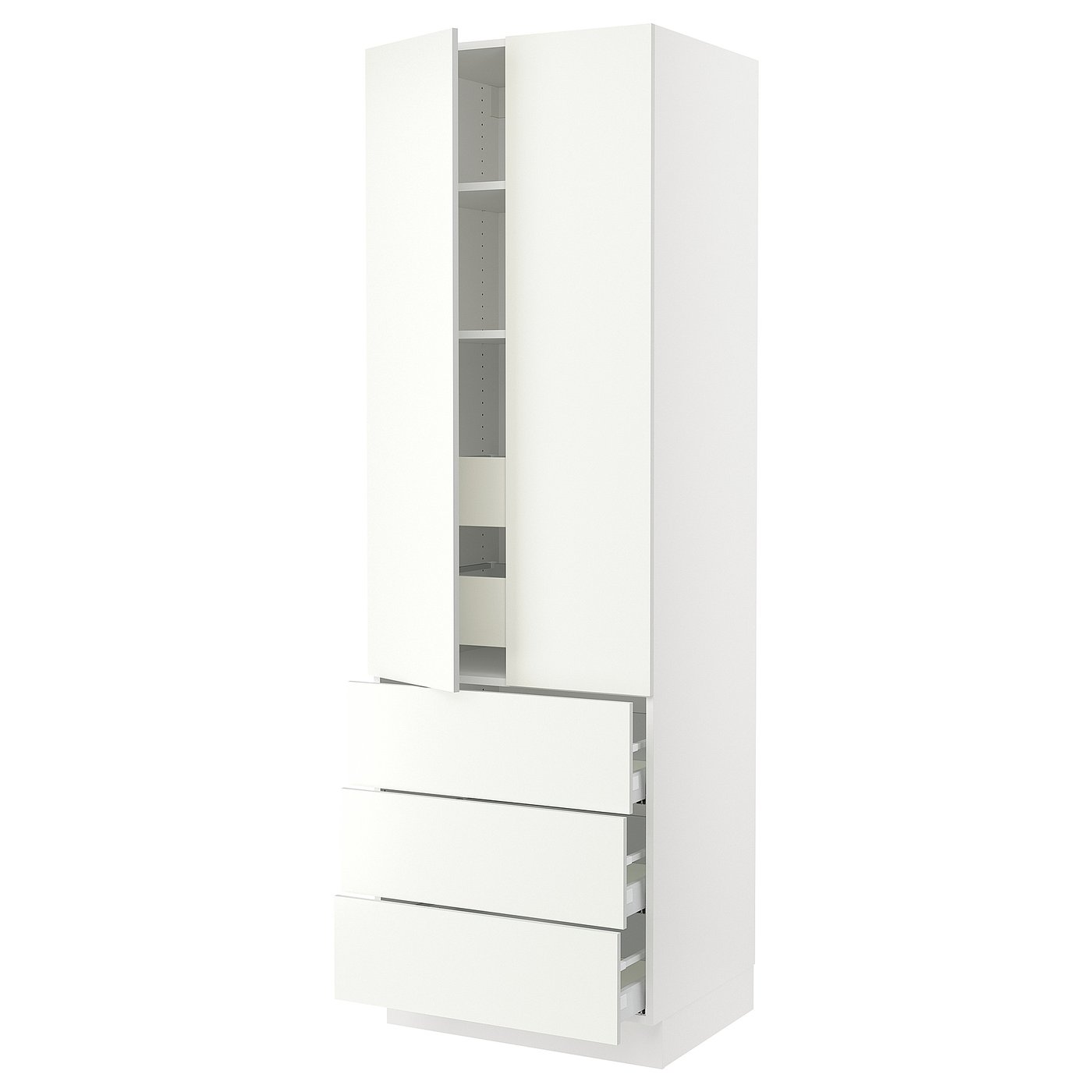 SEKTION high cab w 2 drs/3 fronts/5 drawers, white/Vallstena white