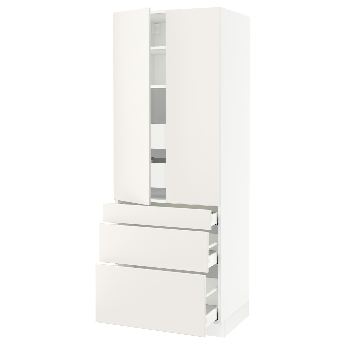 SEKTION high cab w 2 drs/3 fronts/5 drawers, white/Veddinge white