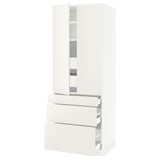 SEKTION High cab w 2 drs/3 fronts/5 drawers, white/Veddinge white, 30x24x80 "
