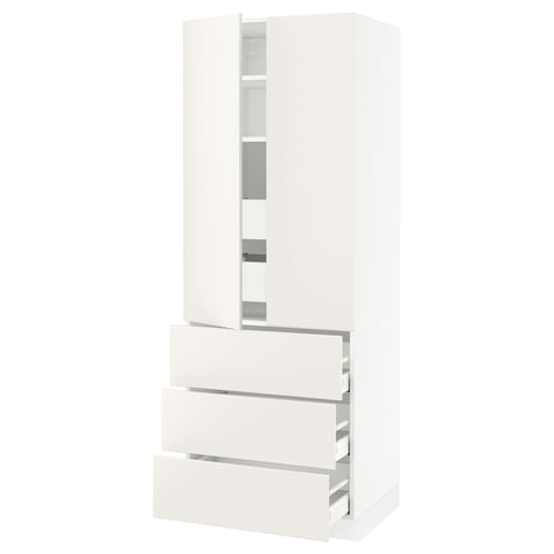 SEKTION white kitchen cabinet with sleek drawers and doors.