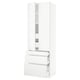 SEKTION High cab w 2 drs/3 fronts/5 drawers, white/Voxtorp matte white, 30x24x90 "