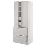 SEKTION High cab w 2drs/2 fronts/4 drawers, white/Lerhyttan light gray, 30x24x80 "