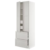 SEKTION High cab w 2drs/2 fronts/4 drawers, white/Lerhyttan light gray, 30x24x90 "