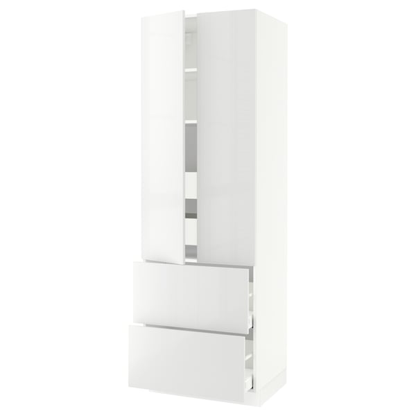 SEKTION High cab w 2drs/2 fronts/4 drawers, white/Ringhult white, 30x24x90 "